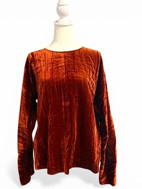 Forte Forte Velvet Blouse Bronze Copper Crushed Velour Size 3 Medium Italy